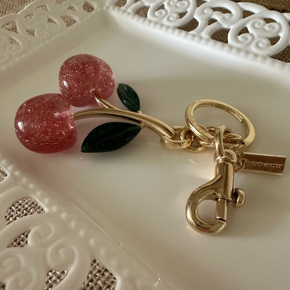 Coach Pink Cherry Keychain